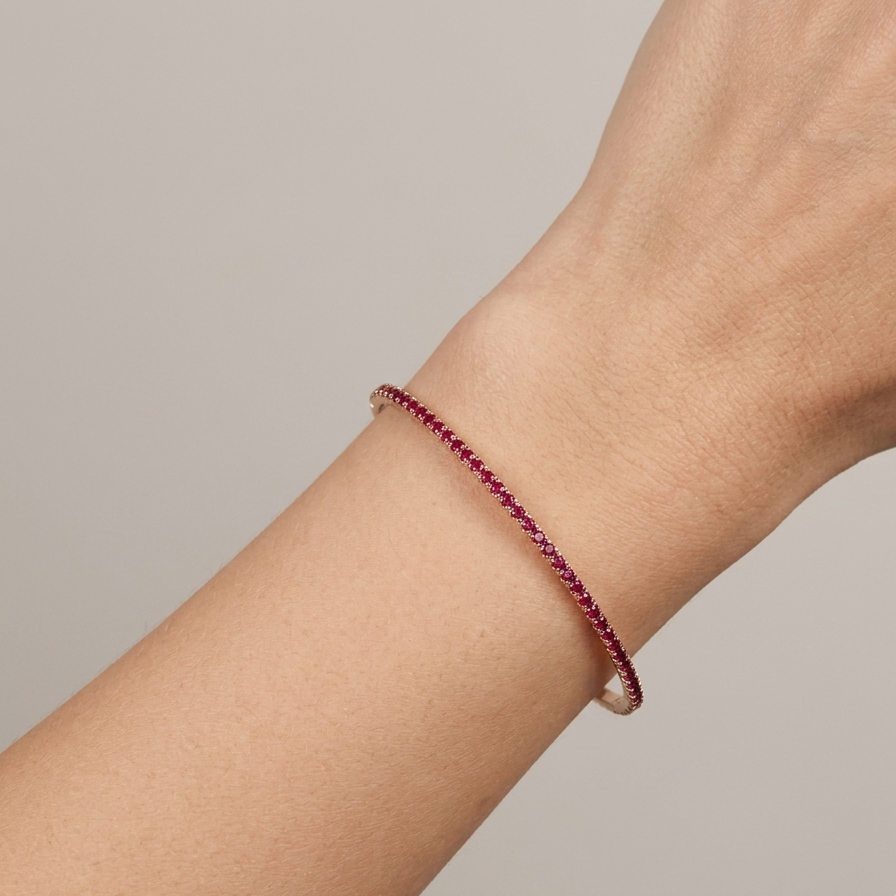 Rose Gold & Ruby Cuff Bracelet