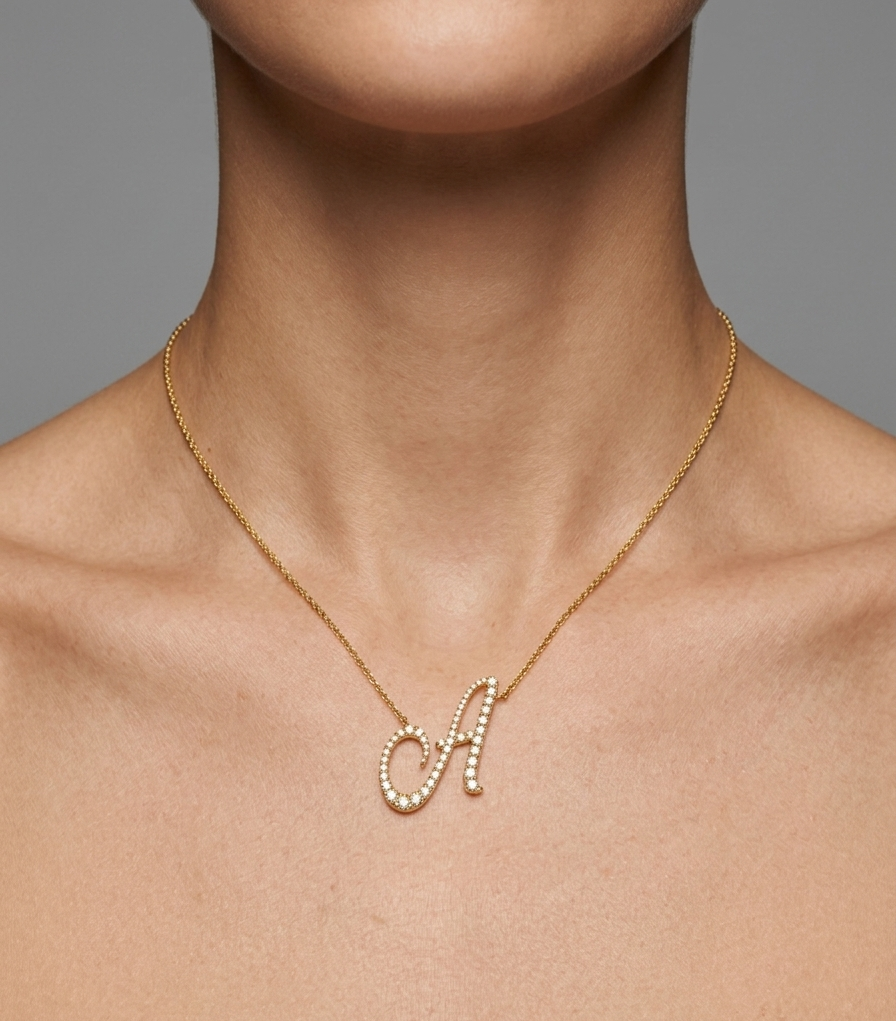 Diamond Initial Necklace