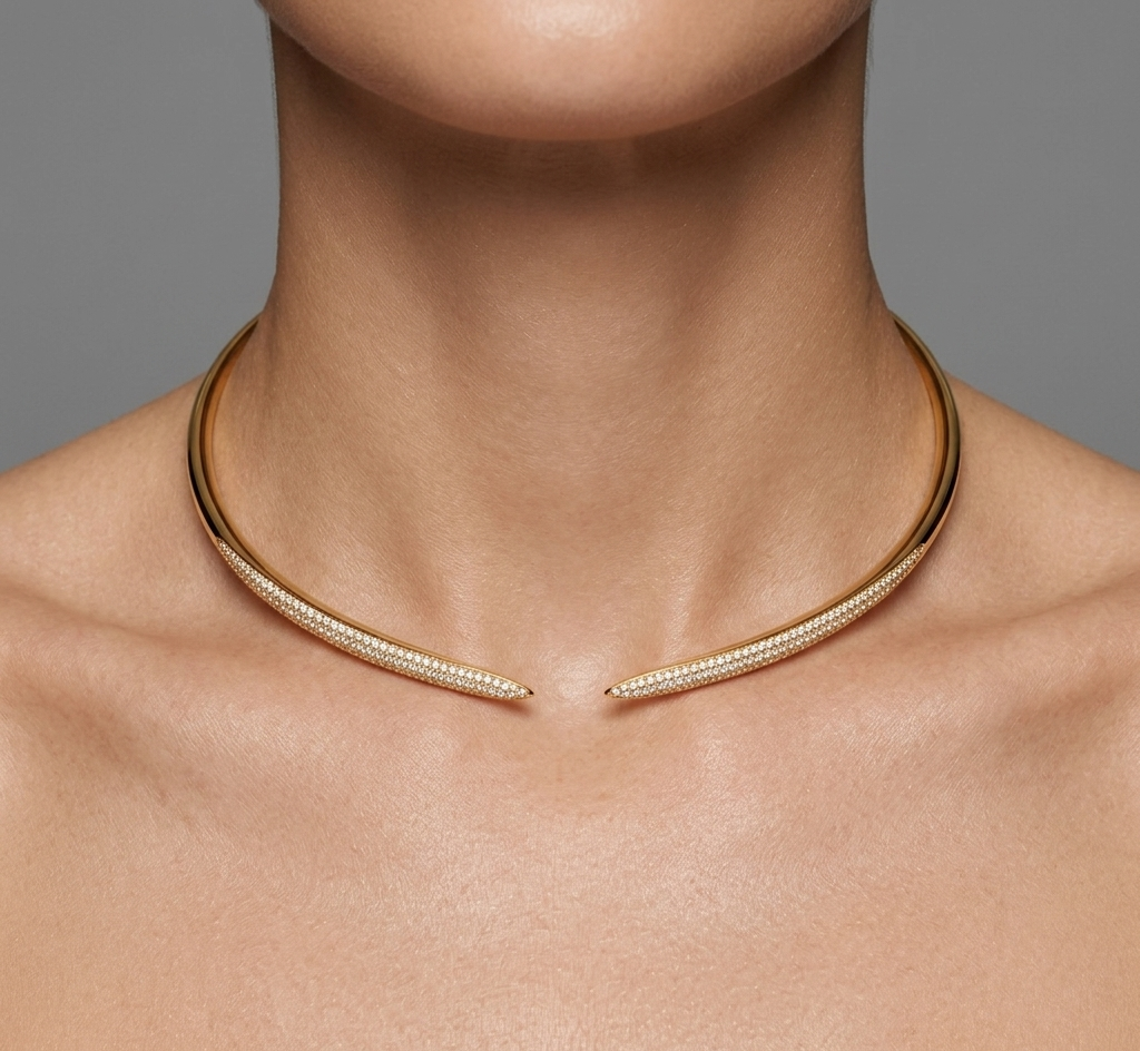 Pave Diamond Chocker Necklace