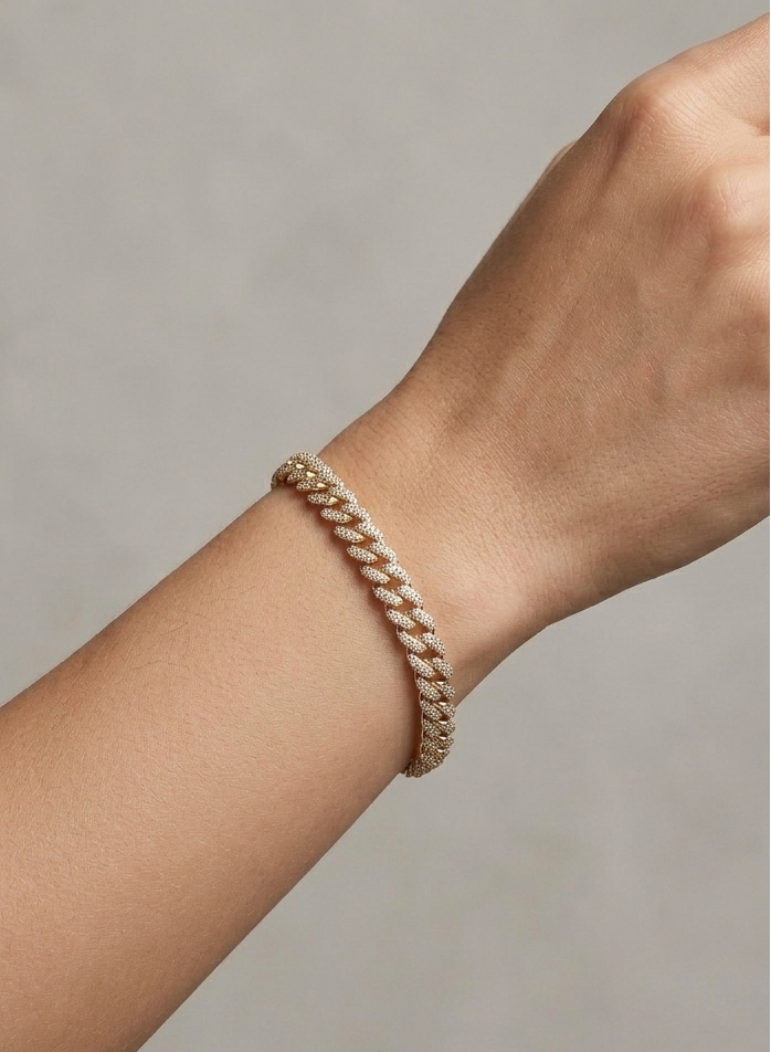 Gold & Diamond Cuban Bracelet