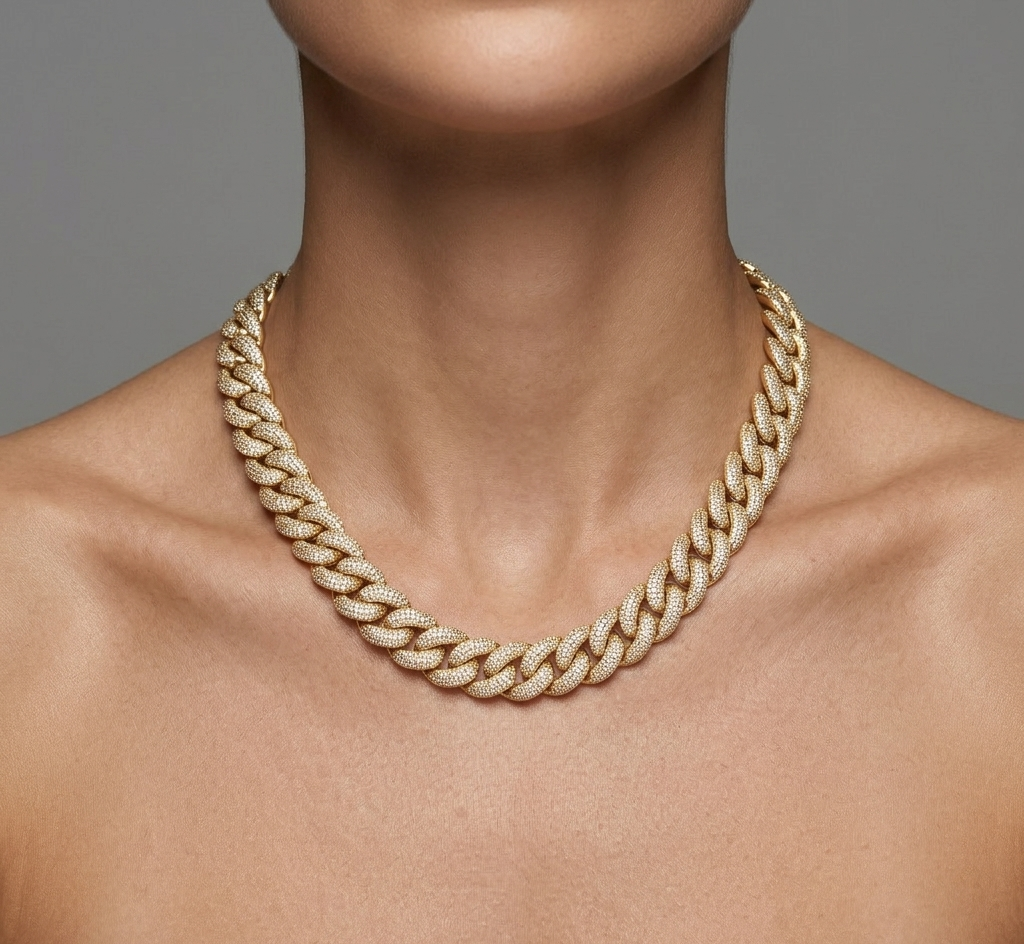 Diamond & Gold Cuban Necklace