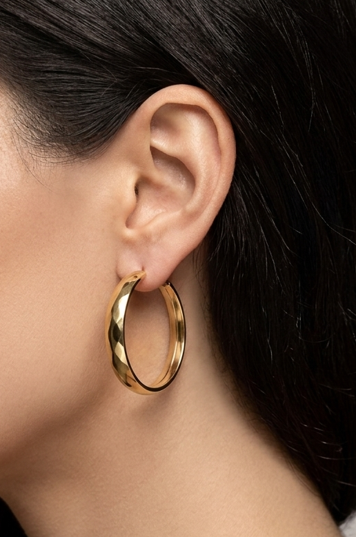 Gold Hoops Earrings