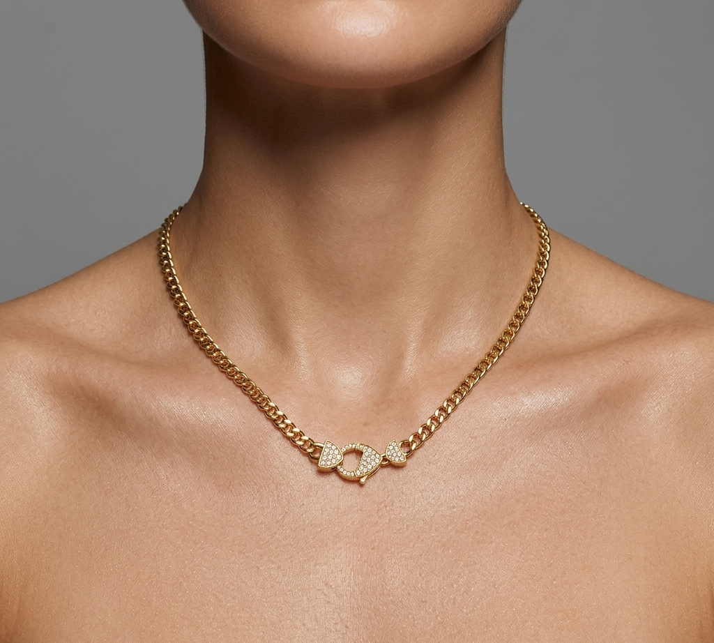 Gold & Diamond Clasp Necklace