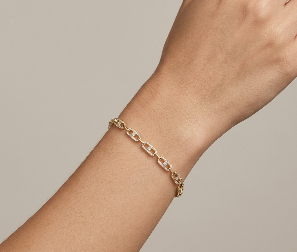 Diamond & Gold Link Bracelet