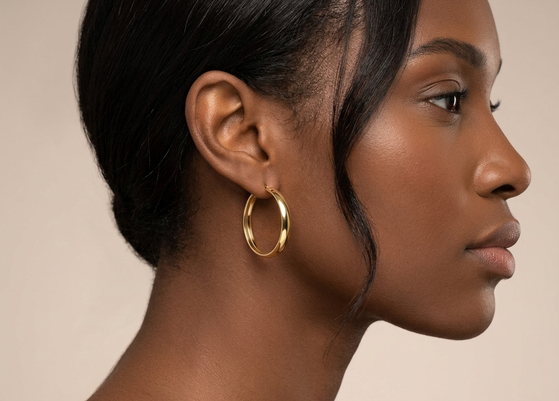 Gold Hoops Earrings