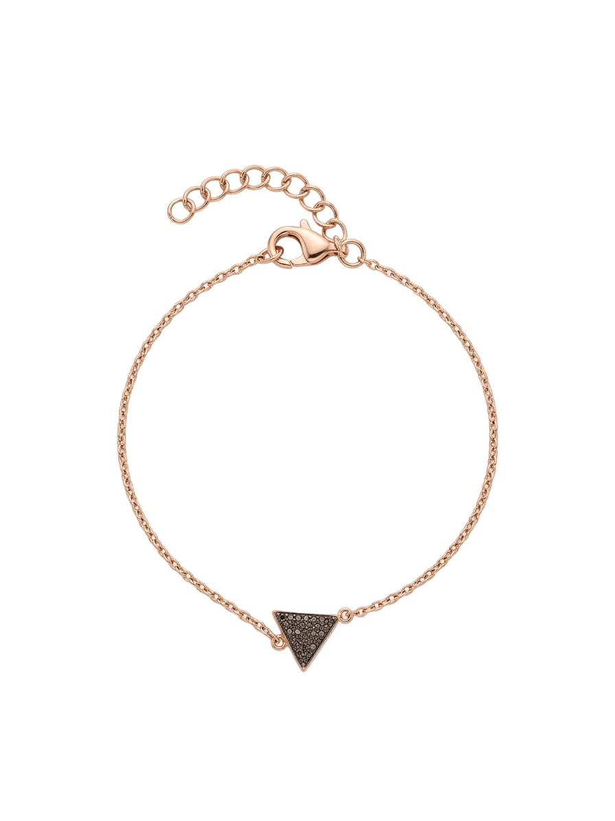 Black Diamond & Rose Gold Triangle Bracelet