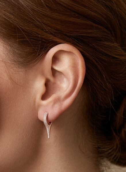 Diamond & Rose Gold Spike Earrings