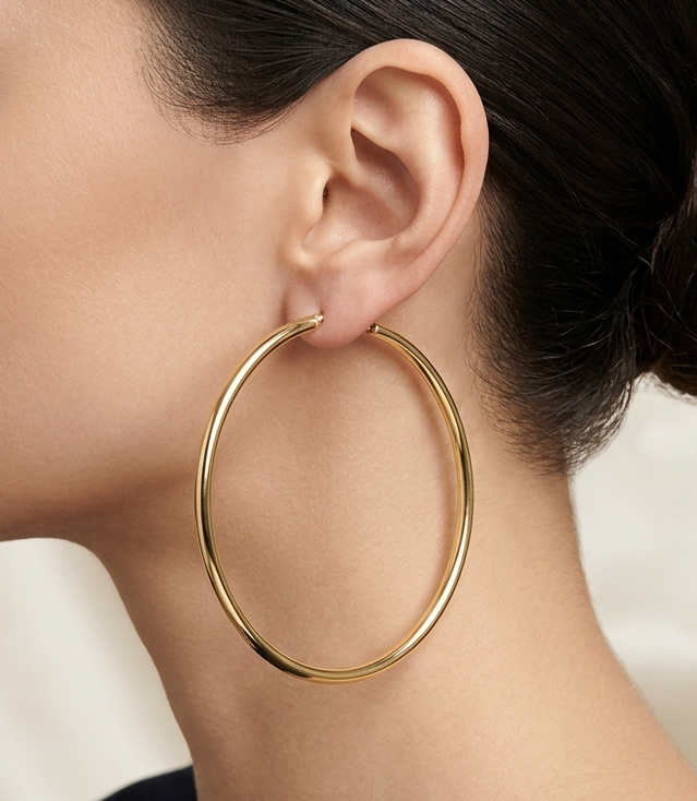 Gold Hoops Earrings JV