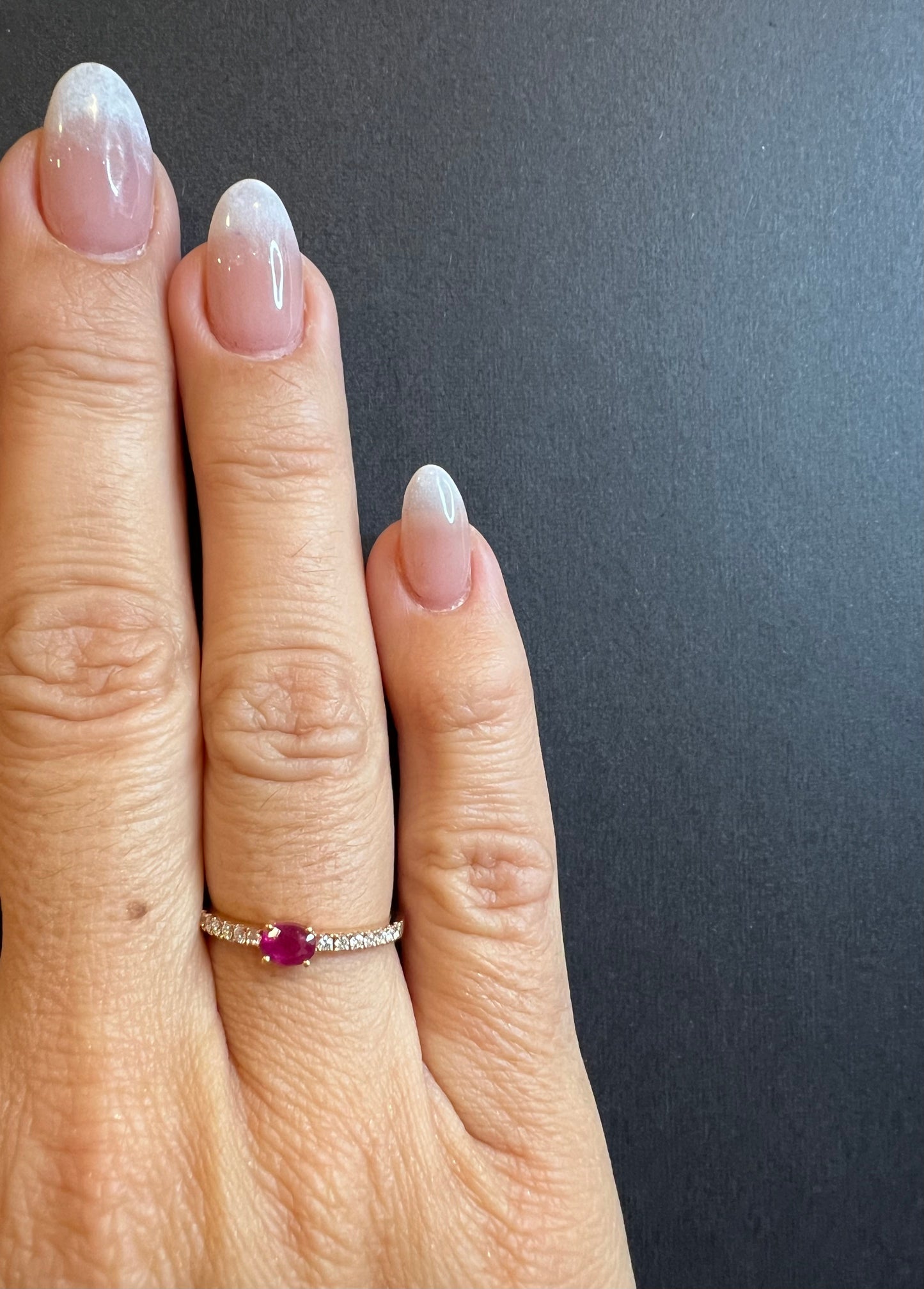 Diamond, Ruby & Rose Gold Ring