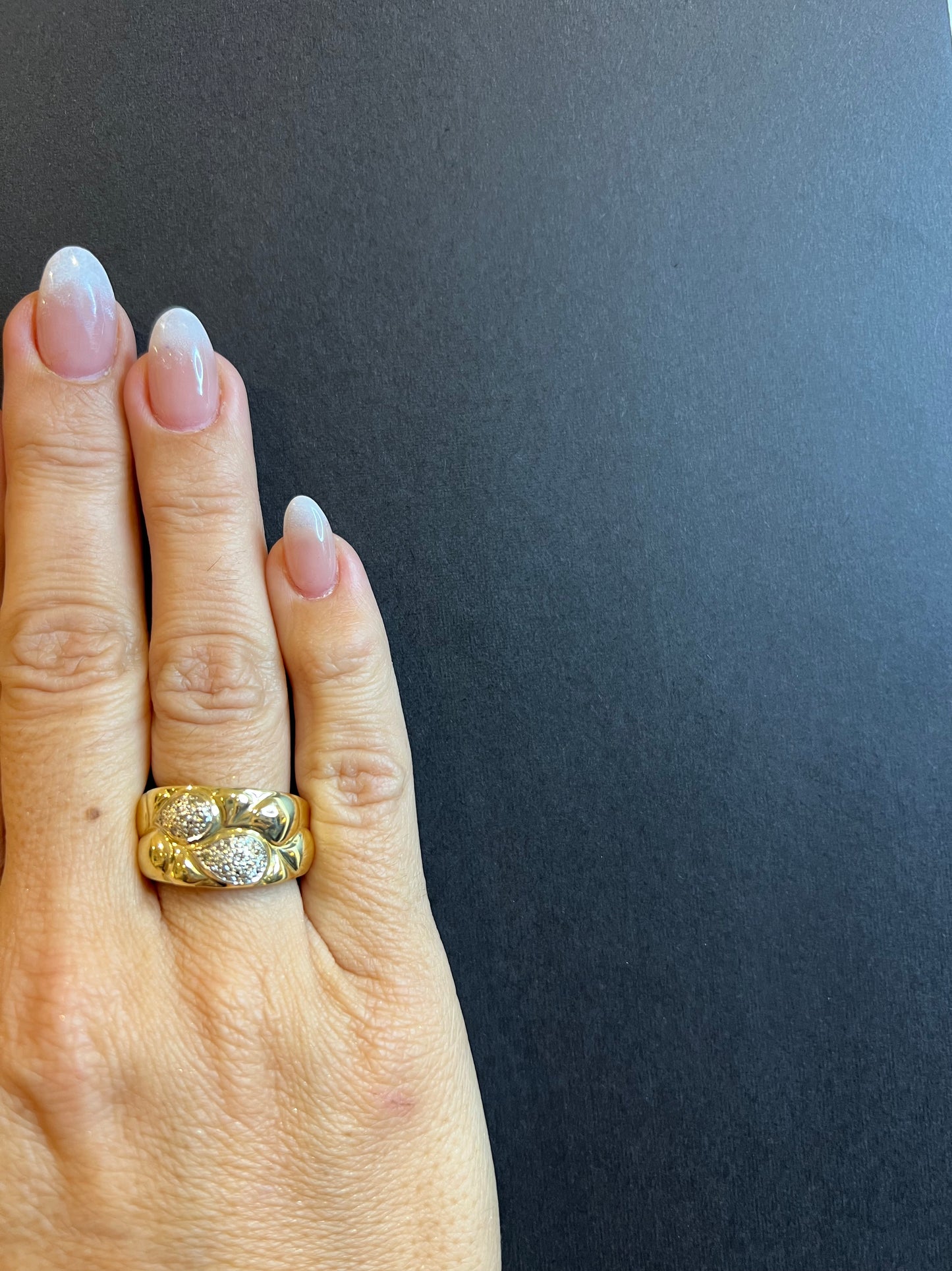 Diamond & Gold Leaf Ring