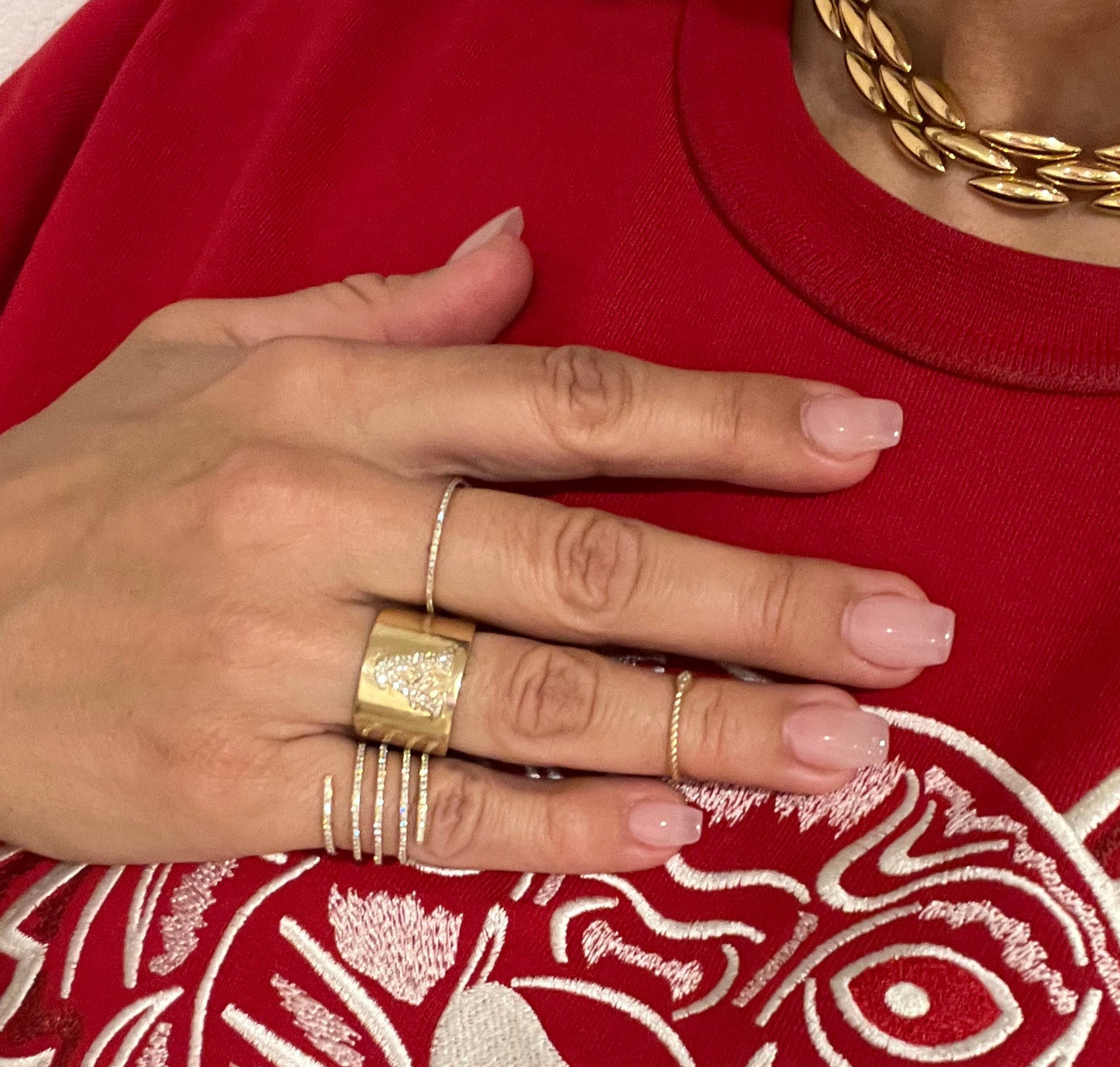 Gold & Diamond Initial Ring