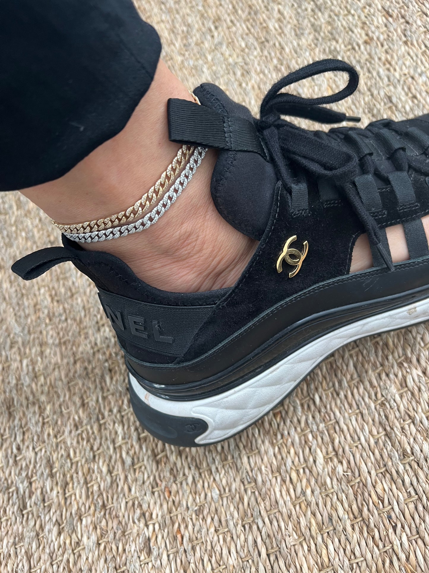 Diamond & White Gold Cuban Anklet