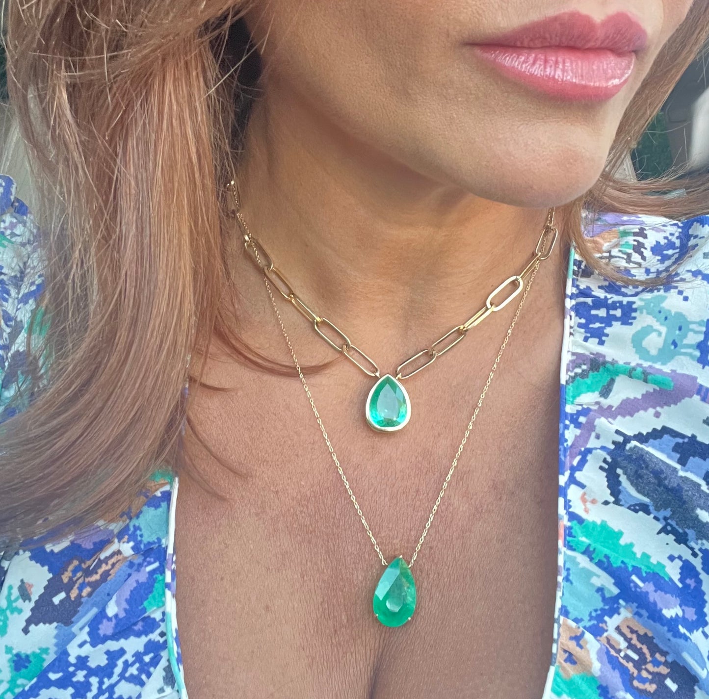 Emerald & Gold Cuban Necklace