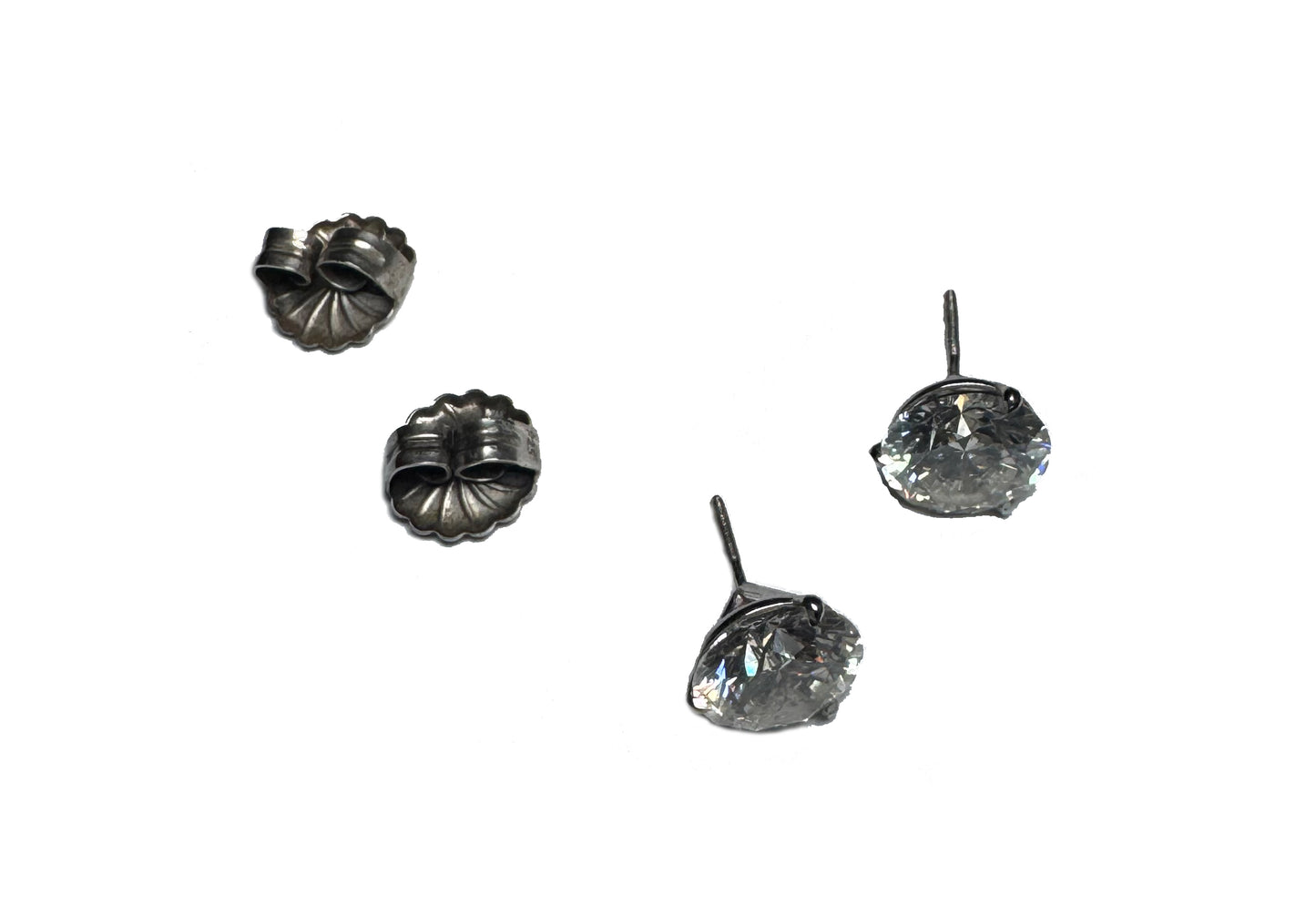 Diamond White Gold Stud Piercing Earrings