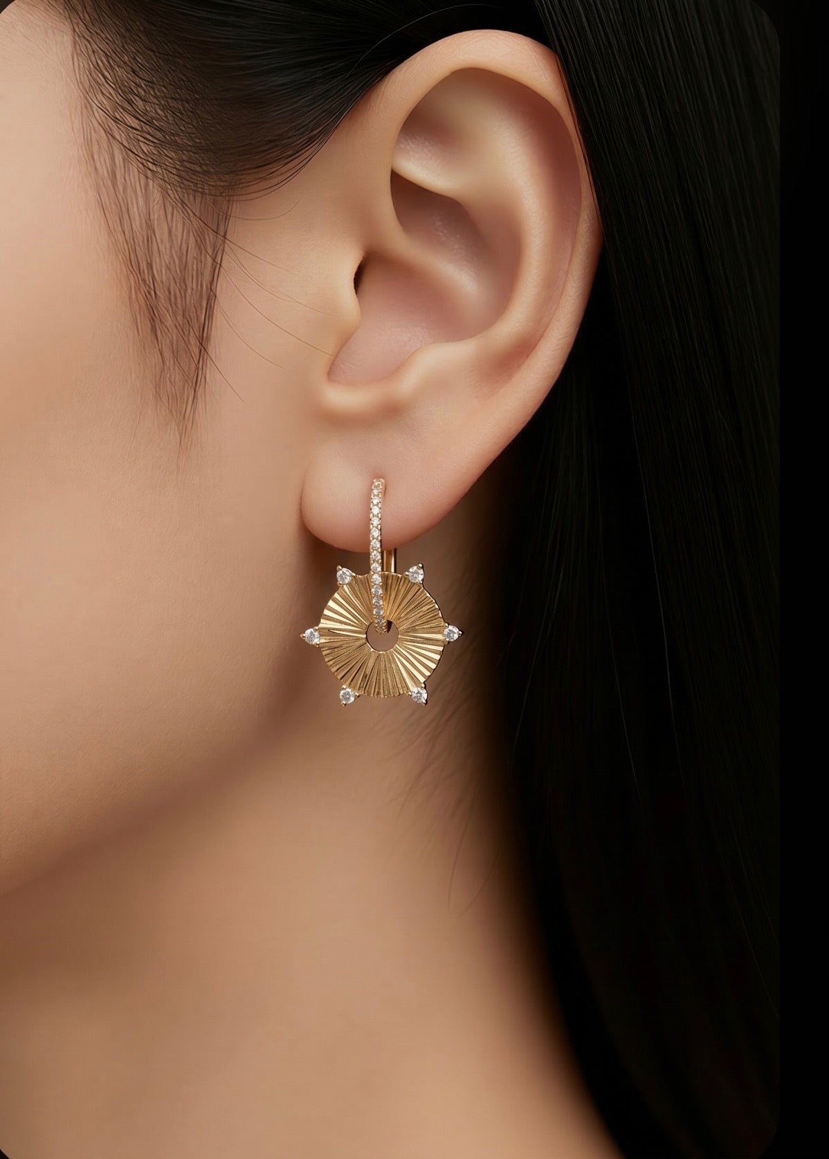 Diamond & Gold Star Earrings