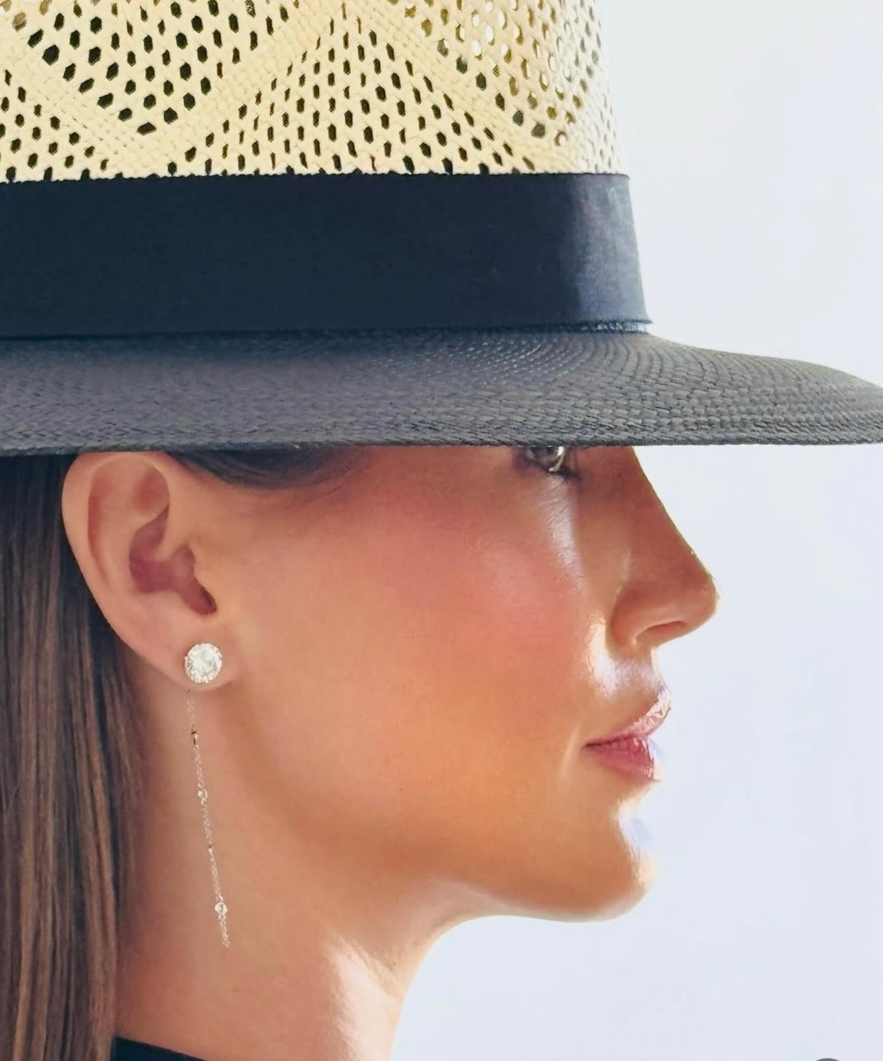 Diamond & White Gold Station Chain Earring