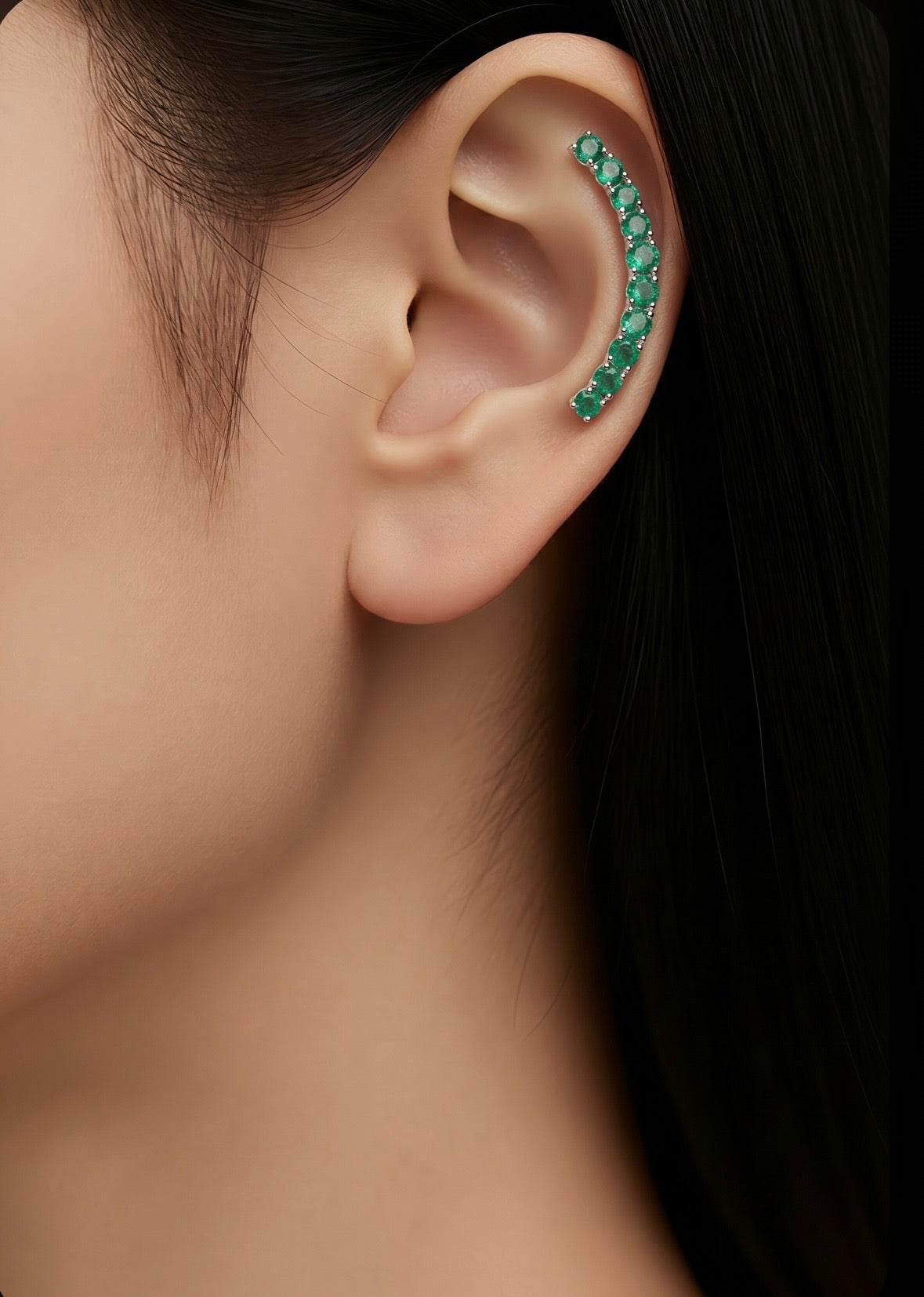 Emerald Cuff Earrings