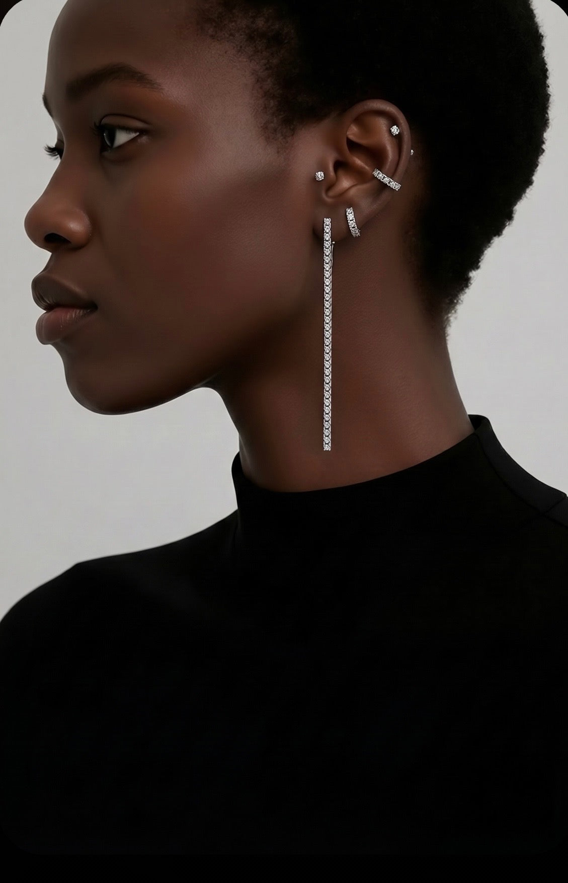 Diamond White Cuff Earring