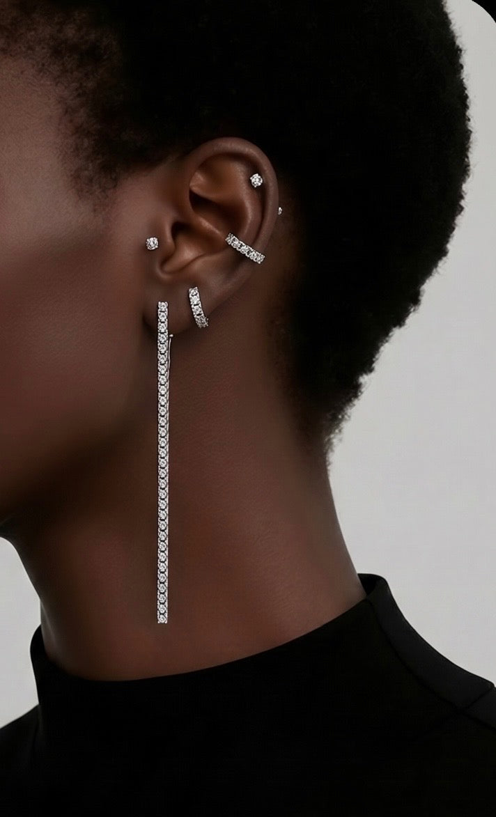 Diamond White Cuff Earring