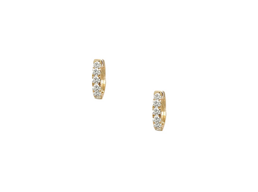 Diamond & Gold Chunky Hoops
