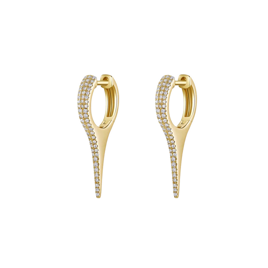 Diamond & Yellow Gold Spike Earrings