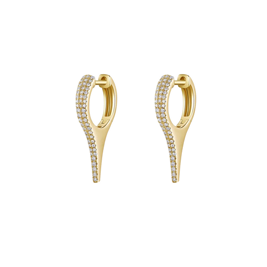 Diamond & Yellow Gold Spike Earrings