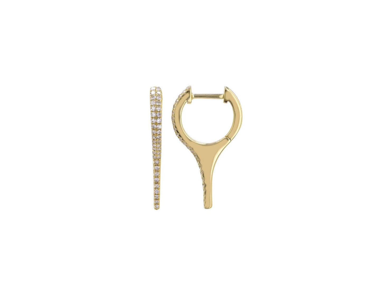 Diamond & Yellow Gold Spike Earrings