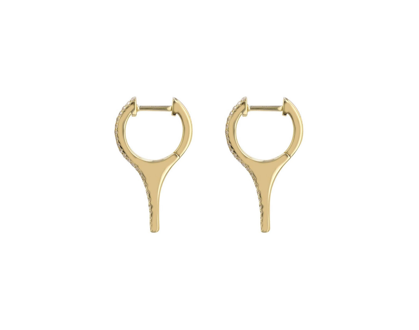 Diamond & Yellow Gold Spike Earrings