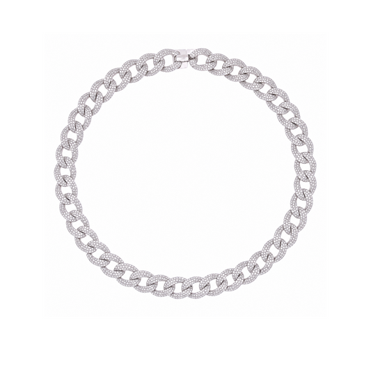 Diamond & White Gold Cuban Necklace