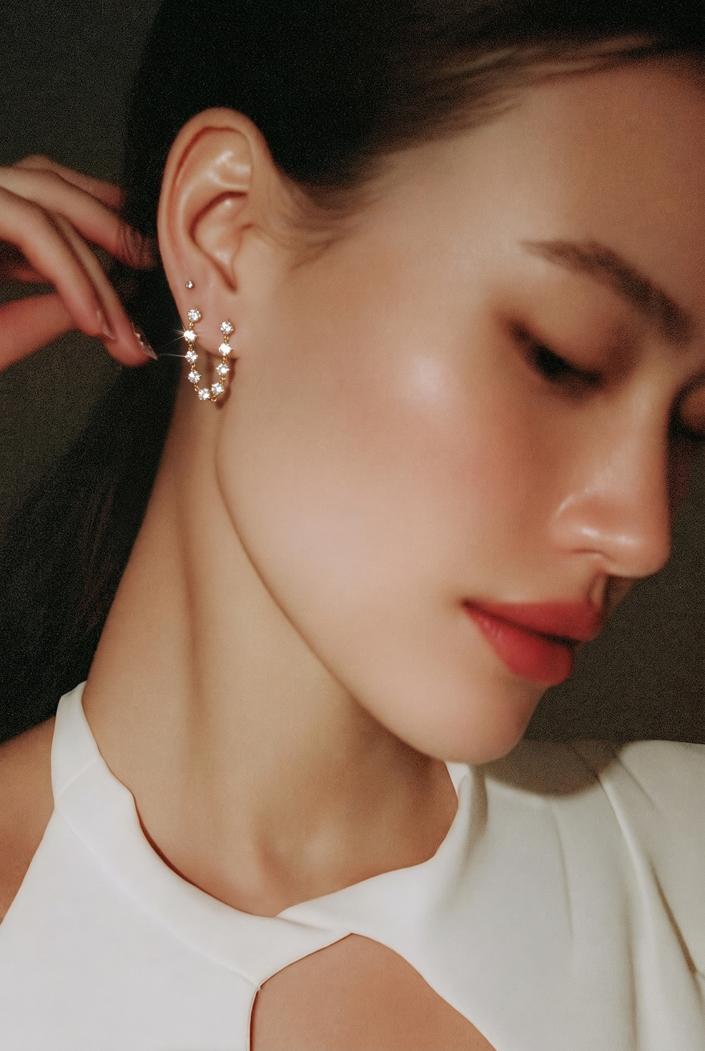 Huggie Chain Earrings