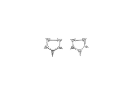 Diamond & White Gold Spike Hoops Earrings