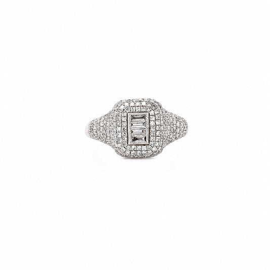 Diamond & White Gold Pinky Ring