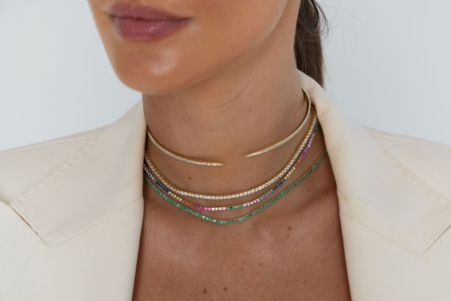 Diamond Yellow Gold Tennis Necklace