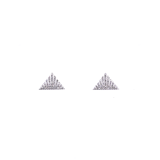 Diamond & White Gold Pyramid Stud Earrings