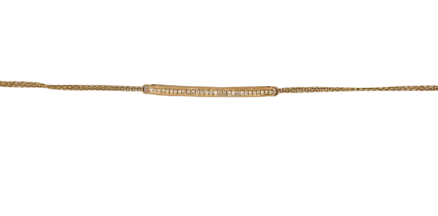 Diamond & Rose Gold Bar Bracelet