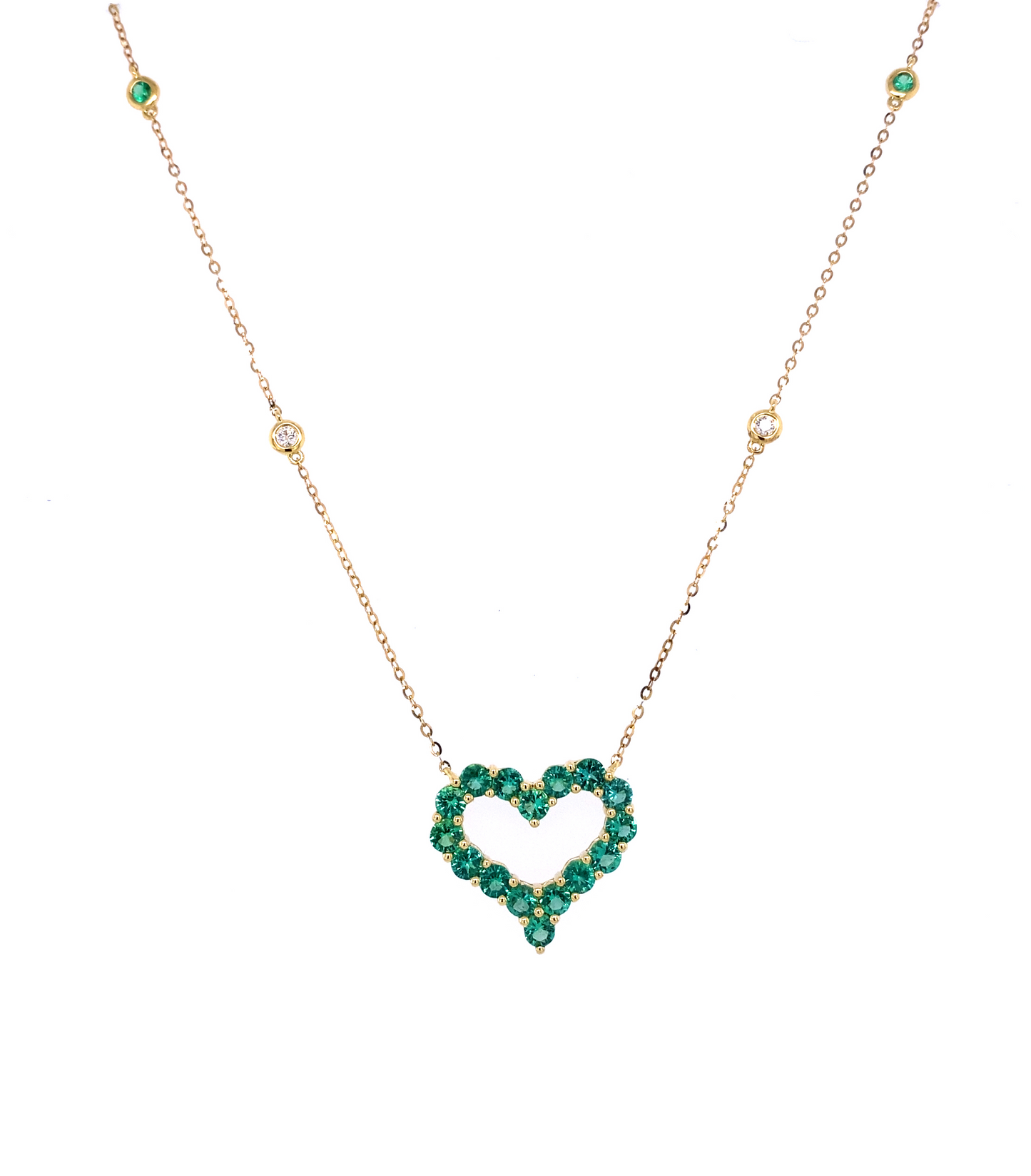 Emerald & Gold Heart Necklace