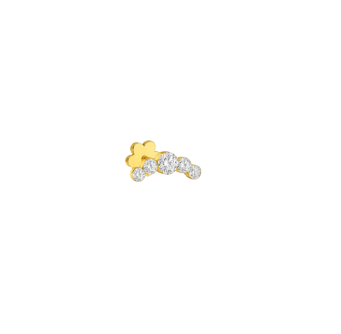 Set Five Diamond Open Curve Stud Earrings