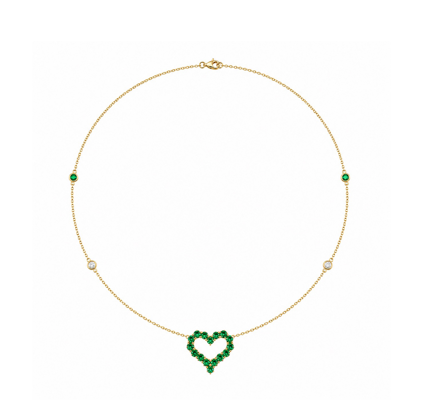 Emerald & Gold Heart Necklace
