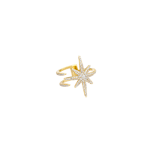 Diamond & Gold Star Ring