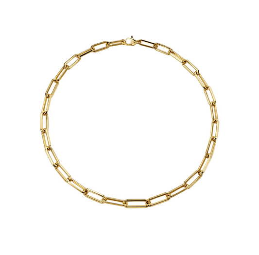 Paper Clip Gold Chain Necklace