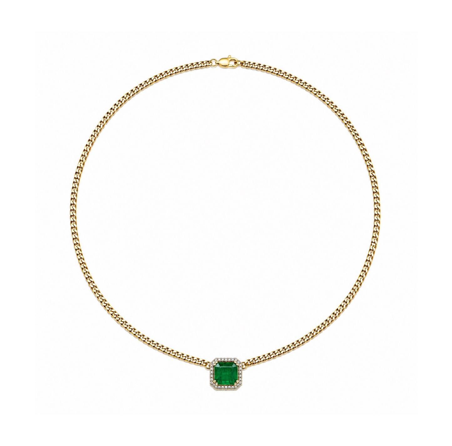 Emerald Diamond & Gold Necklace
