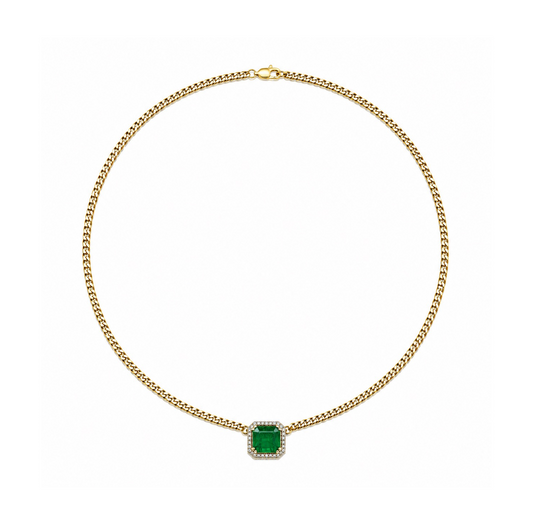 Emerald Diamond & Gold Necklace