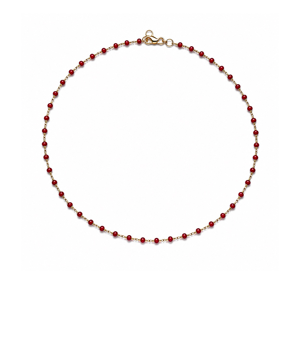 Coral & Gold Station Necklace