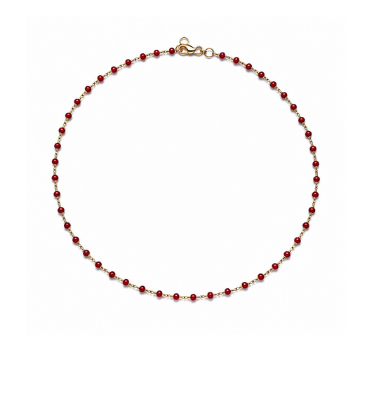 Coral & Gold Station Necklace