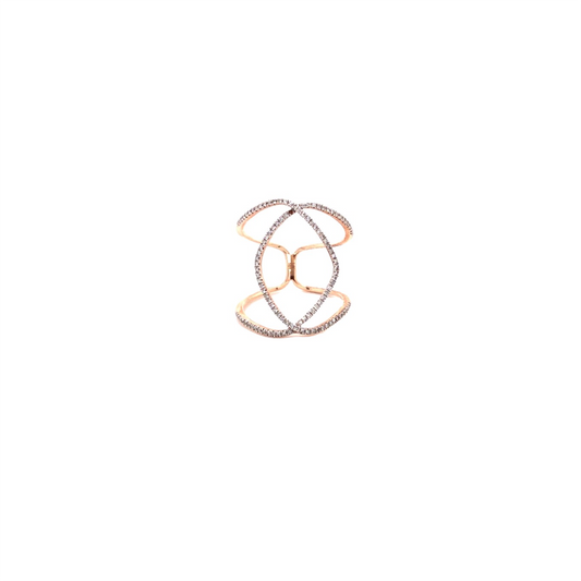 Diamond & Rose Gold Wrap Pave Ring