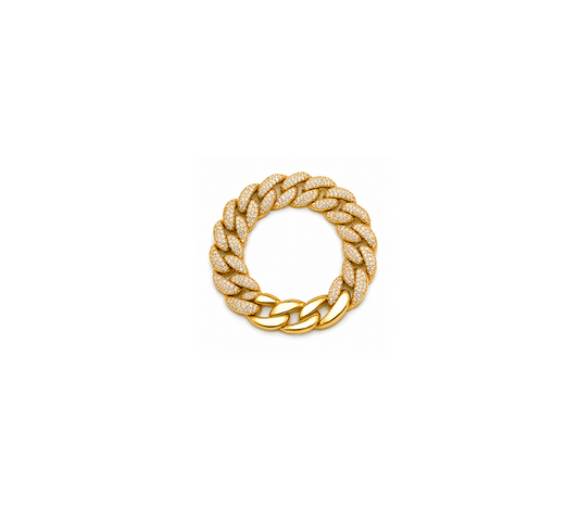 Diamond & Gold Cuban Chain Ring