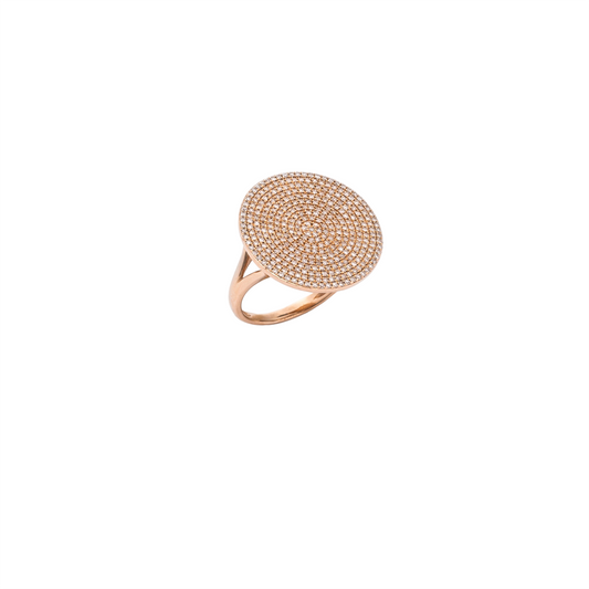 Diamond & Rose Gold Circle Pave Ring