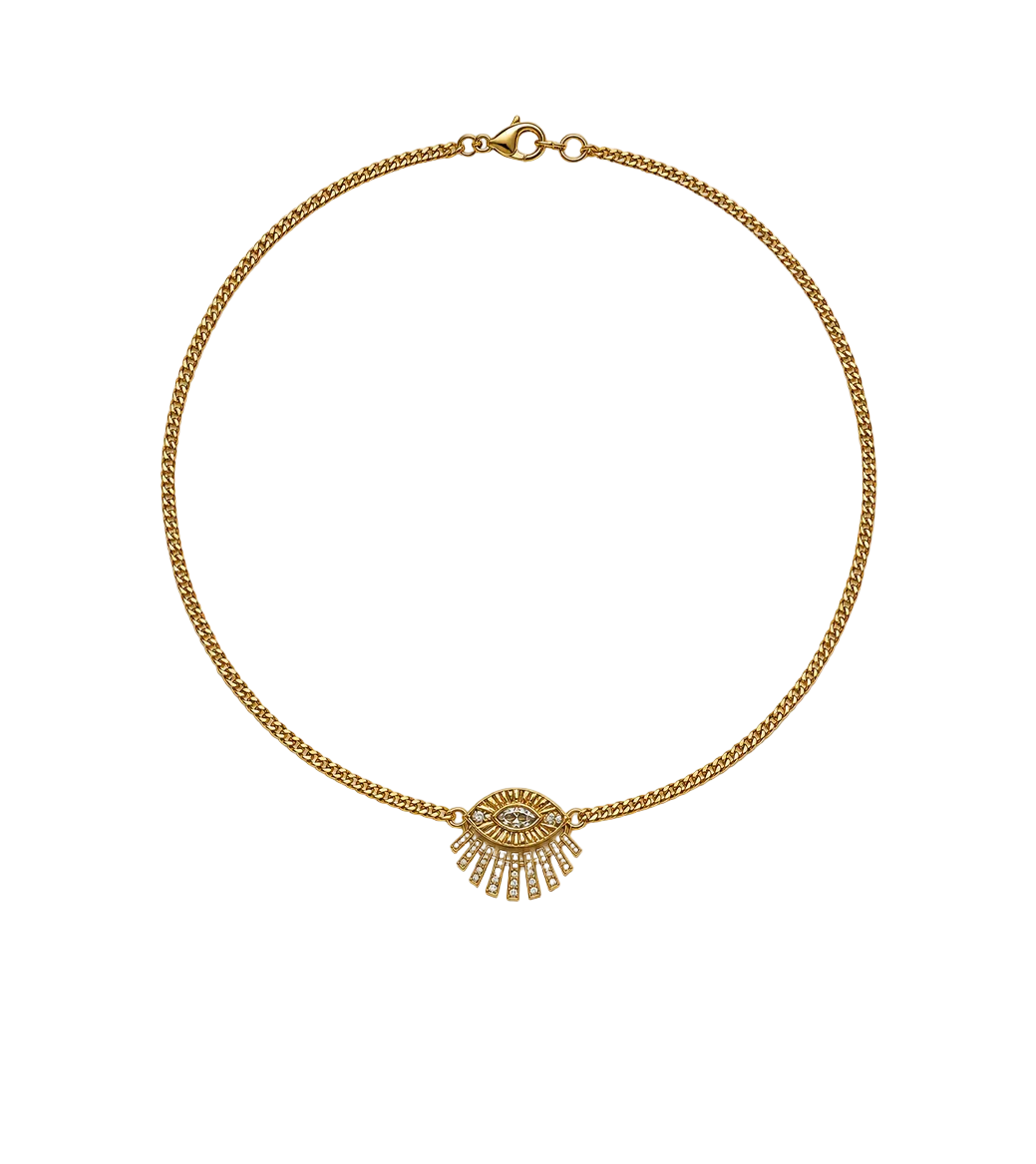 Diamond & Gold Evil Eye Necklace