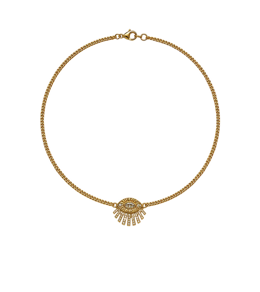 Diamond & Gold Evil Eye Necklace