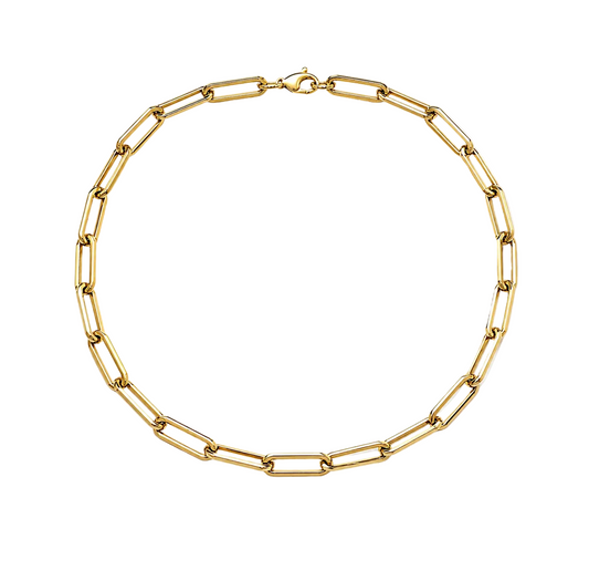 Paper Clip Gold Chain Necklace